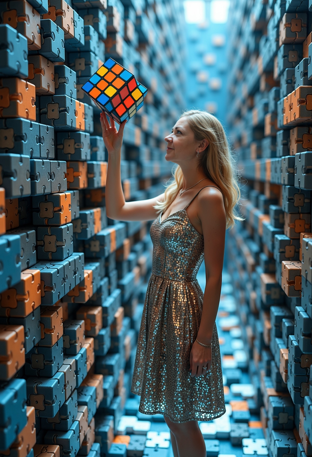 amy773 blue eyed woman stands inside a s-FLUX TRAI